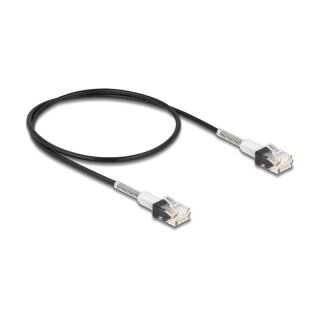 RJ45 Netzwerkkabel mit doppeltem Knickschutz Cat.6A UTP Slim 0,5 m schwarz