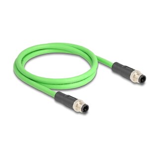 M12 Kabel D-kodiert 4 Pin Stecker zu Stecker PUR (TPU) 1 m