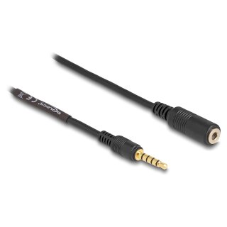 Verlängerungskabel Klinke 3,5 mm 5 Pin Stecker zu Buchse 3 m schwarz
