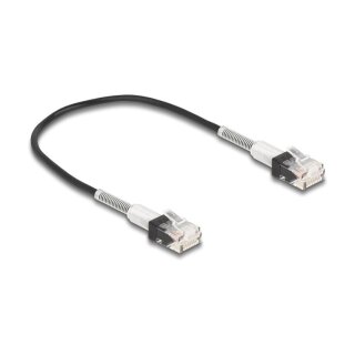 RJ45 Netzwerkkabel mit doppeltem Knickschutz Cat.6A UTP Slim 0,3 m schwarz
