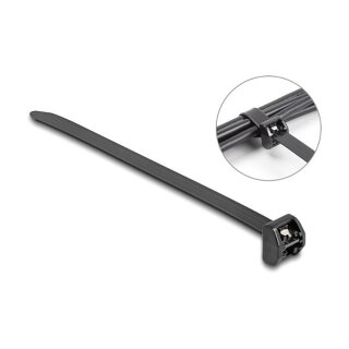 Delock Kabelbinder mit Metallzunge L 457 x B 12,7 mm 10 Stück schwarz