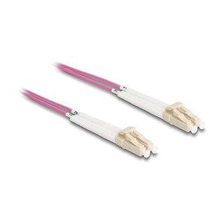 Delock LWL Kabel LC Duplex zu LC Duplex Multimode OM4 winkelbar 5 m