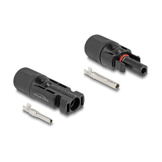 Delock DL4 Solar Steckverbinder für Kabel zum Crimpen, Stecker und Buchse, schwarz 2 Stück