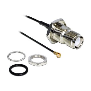 Delock Antennenkabel RP-TNC Buchse zum Einbau zu I-PEX Inc., MHF® I Stecker 1.37 20 cm spritzwassergeschützt