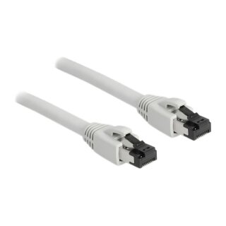 Delock RJ45 Netzwerkkabel Cat.8.1 S/FTP 0,25 m bis 40 Gbps grau