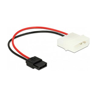 Stromkabel Molex 4 Pin Stecker zu Slim SATA 6 Pin Buchse 15 cm