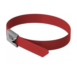 Delock Edelstahlkabelbinder L 500 x B 7,9 mm rot 10 Stück
