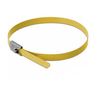 Delock Edelstahlkabelbinder L 200 x B 4,6 mm gelb 10 Stück