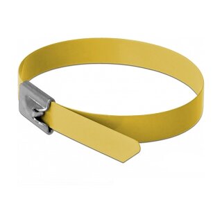 Delock Edelstahlkabelbinder L 500 x B 7,9 mm gelb 10 Stück