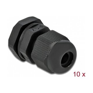 Delock Kabelverschraubung PG7 10 Stück schwarz