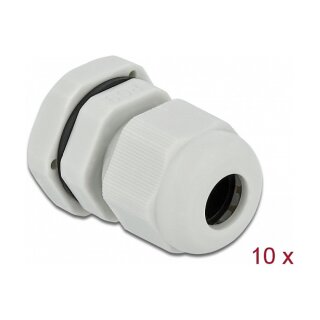 Delock Kabelverschraubung PG9 10 Stück grau