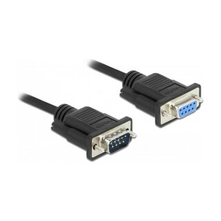 Delock RS-232 Kabel Seriell D-Sub9 Stecker zu Buchse mit schmalem Steckergehäuse 3 m