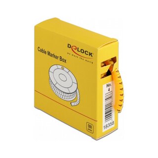 Kabelmarker Box, Nr: 4, gelb, 500 Stück
