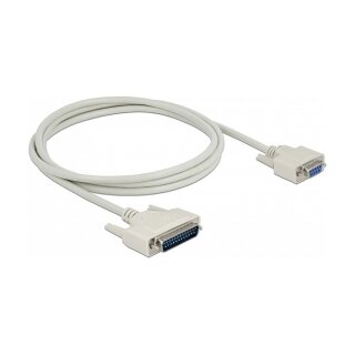 Delock Serielles Kabel D-Sub 25 Stecker zu D-Sub 9 Buchse 2 m