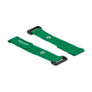 Delock Klett-Kabelbinder mit Schlaufe und Befestigungsöse L 190 x B 25 mm grün 5 Stück