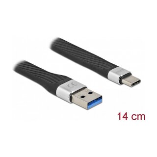 Delock USB 5 Gbps FPC Flachbandkabel USB Typ-A zu USB Type-C™ 14 cm PD 3 A