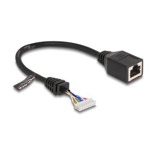 Delock Kabel RJ45 Buchse zu Pfostenbuchse 2,00 mm 8 Pin Cat.5e 23 cm schwarz