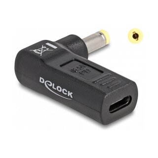 Delock Adapter für Notebook Ladekabel USB Type-C™ Buchse zu HP 4,8 x 1,7 mm Stecker 90° gewinkelt