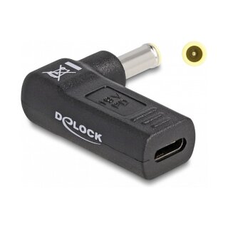 Delock Adapter für Notebook Ladekabel USB Type-C™ Buchse zu Samsung 5,5 x 3,0 mm Stecker 90° gewinkelt