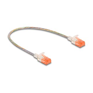 RJ45 Netzwerkkabel Cat.6A U/UTP Slim 0,3 m transparent
