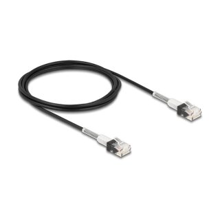 RJ45 Netzwerkkabel mit doppeltem Knickschutz Cat.6A UTP Slim 2 m schwarz