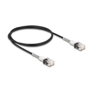 RJ45 Netzwerkkabel mit doppeltem Knickschutz Cat.6A UTP Slim 1 m schwarz