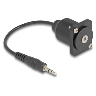 D-Typ Kabel 3,5 mm 3 Pin Klinkenstecker zu Buchse schwarz 20 cm