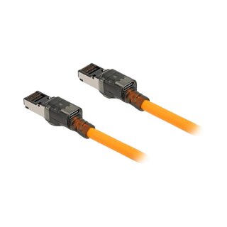 Delock RJ45 Netzwerkkabel mit USB Type-C™ Portfinder Funktion Self Tracing Cat.6A S/FTP 1 m orange