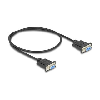 Delock RS-232 Kabel Seriell D-Sub9 Buchse zu Buchse mit schmalem Steckergehäuse 0,5 m