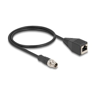 Delock M12 Kabel X-kodiert 8 Pin Stecker zu RJ45 Buchse PVC 0,5 m