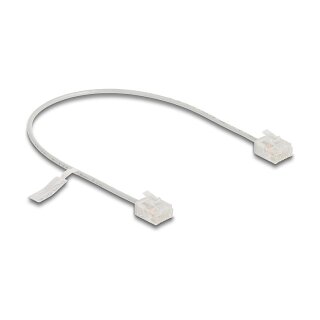Delock RJ45 Netzwerkkabel Cat.6 UTP Ultra Slim 0,3 m grau mit kurzen Steckern