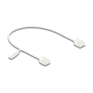 Delock RJ45 Netzwerkkabel Cat.6 UTP Ultra Slim 0,3 m weiß mit kurzen Steckern