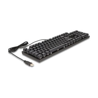 Delock Mechanische USB Gaming Tastatur kabelgebunden 1,6 m schwarz mit RGB Beleuchtung
