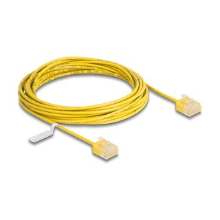 Delock RJ45 Netzwerkkabel Cat.6 UTP Ultra Slim 5 m gelb mit kurzen Steckern