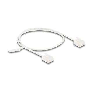 Delock RJ45 Netzwerkkabel Cat.6 UTP Ultra Slim 0,5 m weiß mit kurzen Steckern