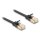 Delock RJ45 Netzwerkkabel Cat.6A Stecker zu Stecker mit robuster Rastnase und Cat.7 Rohflachbandkabel U/FTP 5 m schwarz