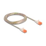 Delock RJ45 Netzwerkkabel Cat.6A U/UTP Slim 3 m transparent