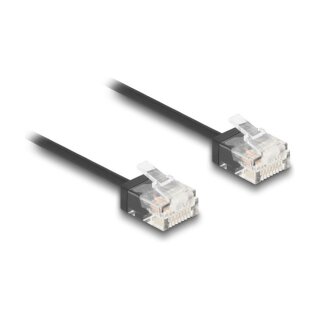 Delock RJ45 Netzwerkkabel Cat.6 UTP Ultra Slim 0,3 m schwarz mit kurzen Steckern