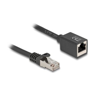 Delock Netzwerk Verlängerungskabel RJ45 Stecker zu RJ45 Buchse Cat.6A S/FTP 0,5 m schwarz