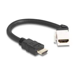 Delock Keystone Modul Kabel HDMI Stecker zu Buchse 45° gewinkelt 8K 60 Hz 20 cm schwarz