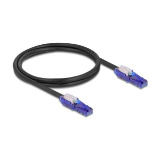 Delock RJ45 Netzwerkkabel Cat.6 UTP mit 180° winkelbaren Steckern schwarz 1 m
