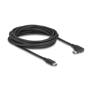 Delock Aktives USB 10 Gbps Kabel USB Type-C™ Stecker zu Stecker gewinkelt links / rechts 5 m 8K PD 60 W mit E-Marker