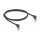 Delock RJ45 Netzwerkkabel Cat.6A S/FTP Slim 90° oben / oben gewinkelt 1 m schwarz