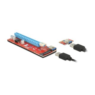 Riser Karte PCI Express x1 > x16 mit 60 cm USB Kabel
