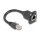 Delock D-Typ RJ45 Kabel Stecker zu Buchse Cat.5e schwarz 20 cm