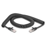 Delock RJ45 Spiralkabel Stecker zu Stecker Cat.5e 2 m...