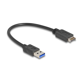 Delock USB 10 Gbps Kabel USB Typ-E Key A 20 Pin Stecker zu USB Typ-A Stecker 30 cm