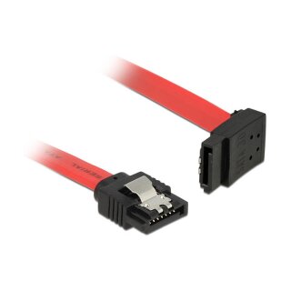 Delock SATA 6 Gb/s Kabel gerade auf oben gewinkelt 20 cm rot