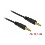 Delock Klinkenkabel 3,5 mm 5 Pin Stecker zu Stecker 0,5 m...