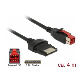 PoweredUSB Kabel Stecker 24 V > 8 Pin Stecker 4 m für POS Drucker und Terminals
